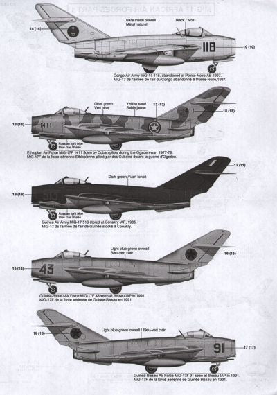 Berna Decals BER48088 1:48 African Air Forces MiG-17 Part 1