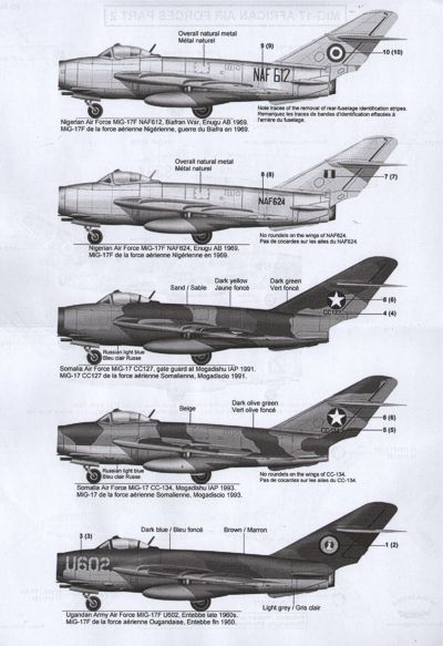 Berna Decals BER48089 1:48 African Air Forces MiG-17 Part 2