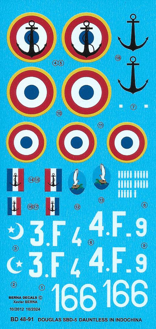 Berna Decals BER48091N 1:48 French Douglas SBD-5 Dauntless