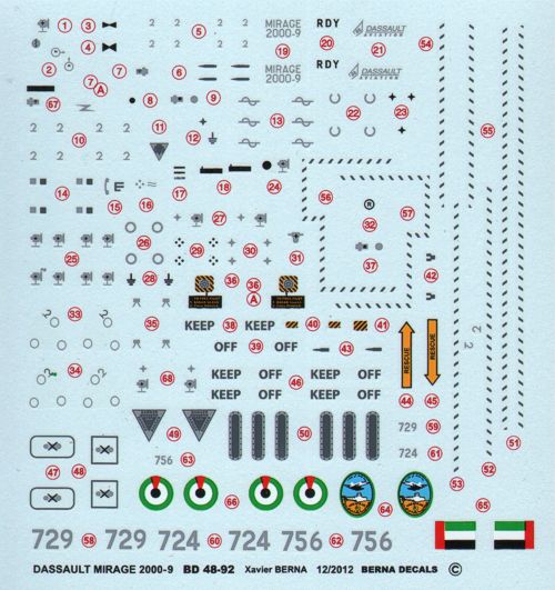 Berna Decals BER48092 1:48 Dassault Mirage 2000-9EAD UAE