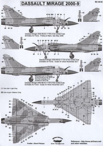 Berna Decals BER48092 1:48 Dassault Mirage 2000-9EAD UAE