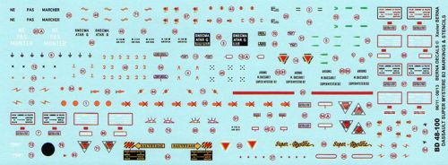 Berna Decals BER48100 1:48 Dassault Super Mystere B.2 Stencils & markings