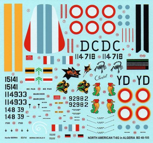 Berna Decals BER48105 1:48 North-American T-6G French Algeria