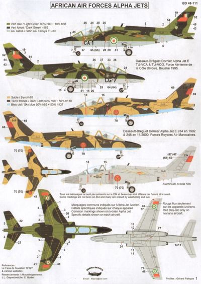 Berna Decals BER48111 1:48 African Air Forces Alpha Jets