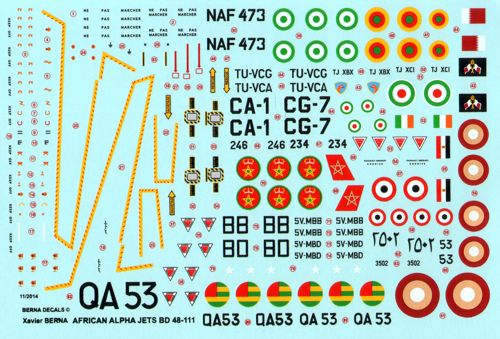 Berna Decals BER48111 1:48 African Air Forces Alpha Jets