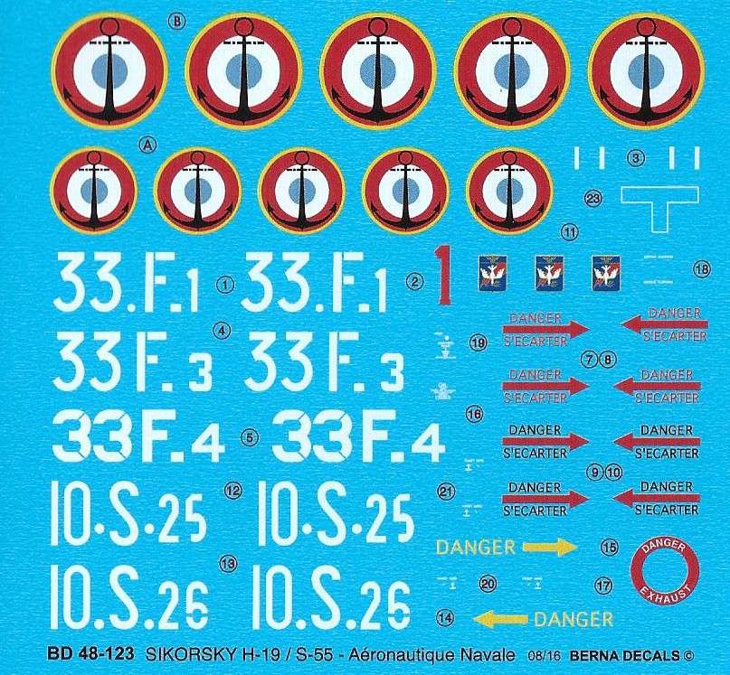 Berna Decals BER48123N 1:48 Sikorsky H-19