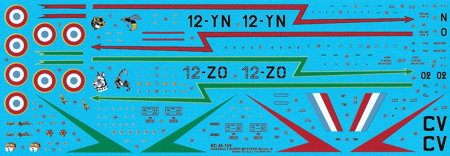Berna Decals BER48159 1:48 Dassault Super Mystere B2 Part 4