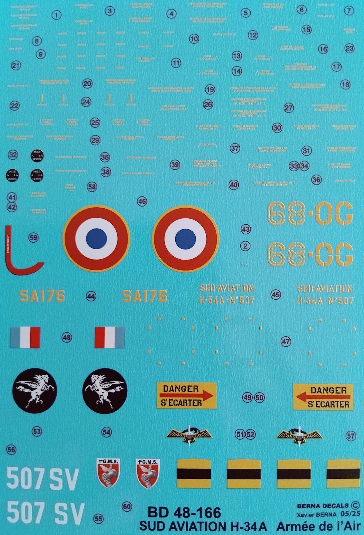 Berna Decals BER48166 1:48 Sud-Aviation H-34 A