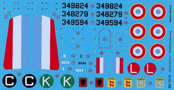 Berna Decals BER72012M 1:72 Douglas C-47 Dakota