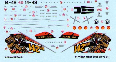 Berna Decals BER72024 1:72 Dassault Mirage F.1M Tiger Meet