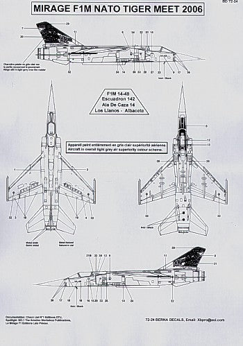 Berna Decals BER72024 1:72 Dassault Mirage F.1M Tiger Meet