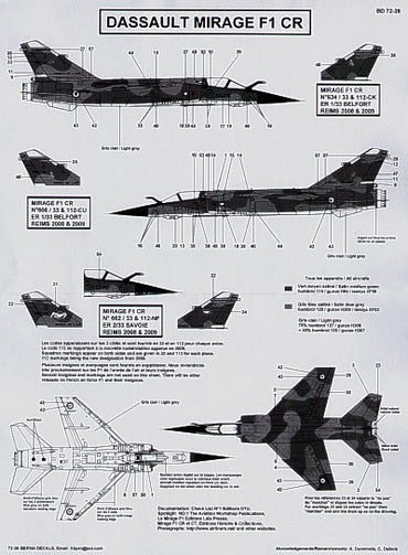Berna Decals BER72026M 1:72 Dassault_Mirage F.1CR