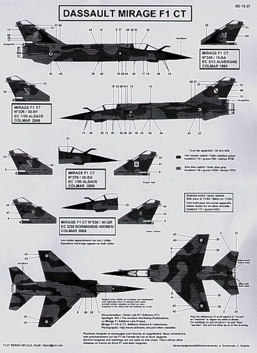 Berna Decals BER72027M 1:72 Dassault_Mirage F.1CT