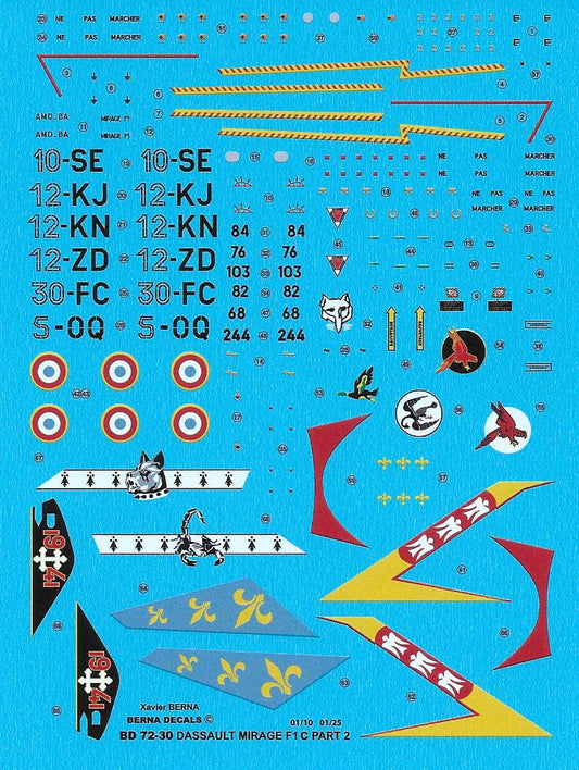 Berna Decals BER72030M 1:72 Dassault Mirage F1C Part 2