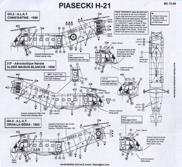 Berna Decals BER72058 1:72 Piasecki H-21