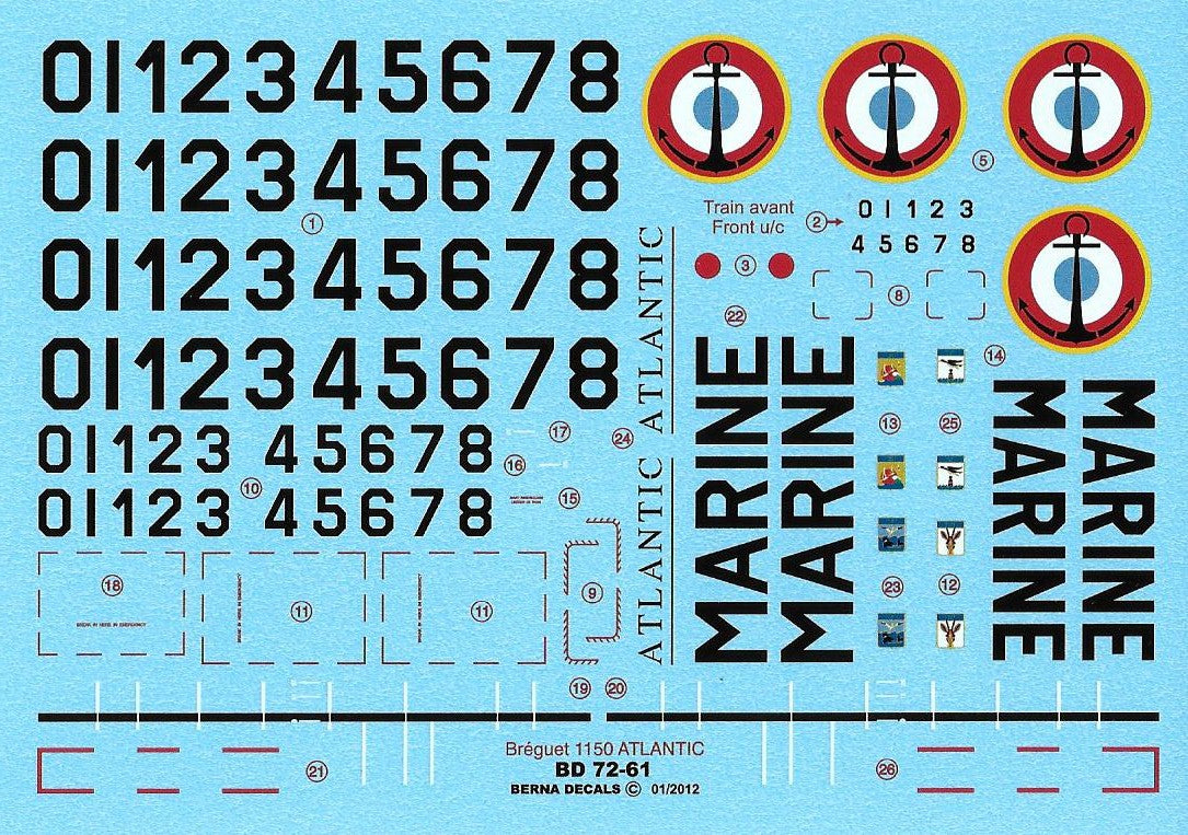 Berna Decals BER72061R 1:72 Breguet Br.1150 Atlantic