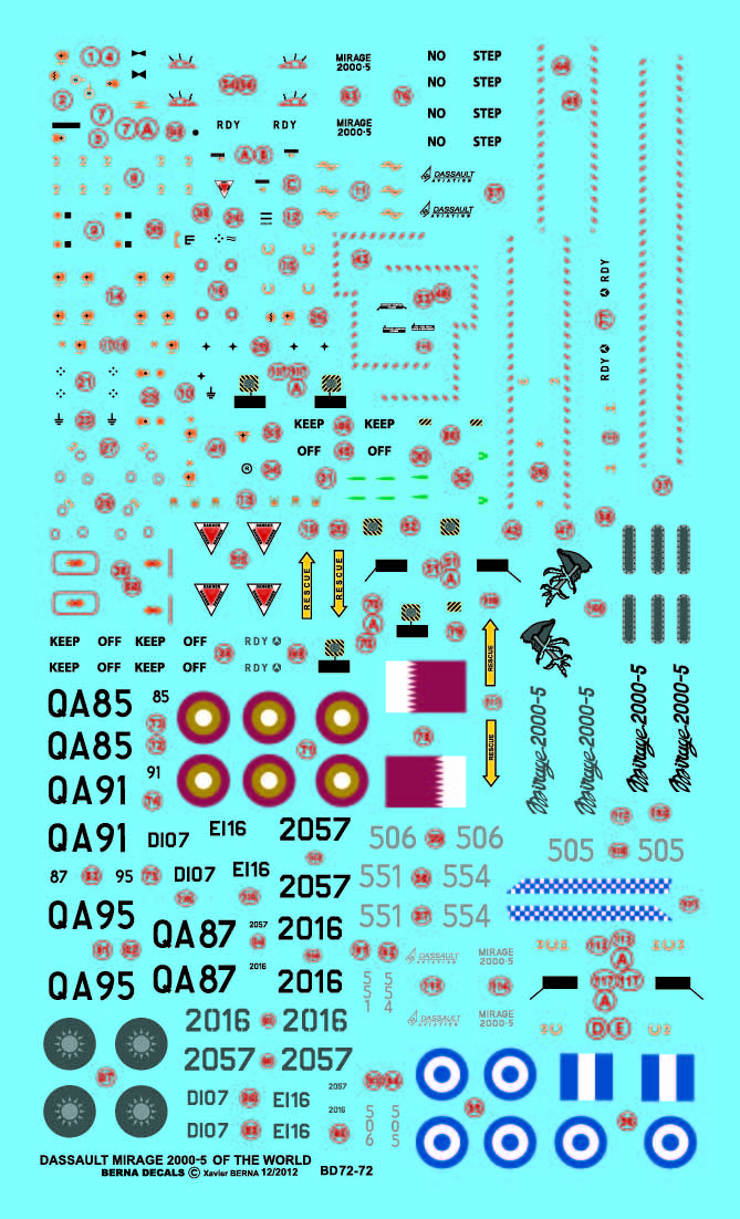 Berna Decals BER72072 1:72 Dassault Mirage 2000-5 World