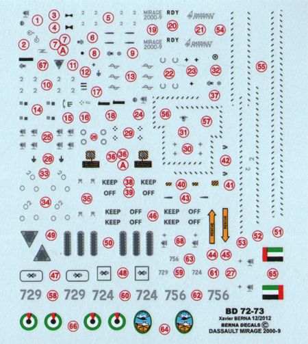 Berna Decals BER72073 1:72 Dassault Mirage 2000-9EAD UAE