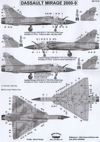 Berna Decals BER72073 1:72 Dassault Mirage 2000-9EAD UAE