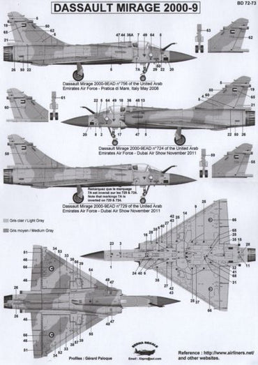 Berna Decals BER72073 1:72 Dassault Mirage 2000-9EAD UAE