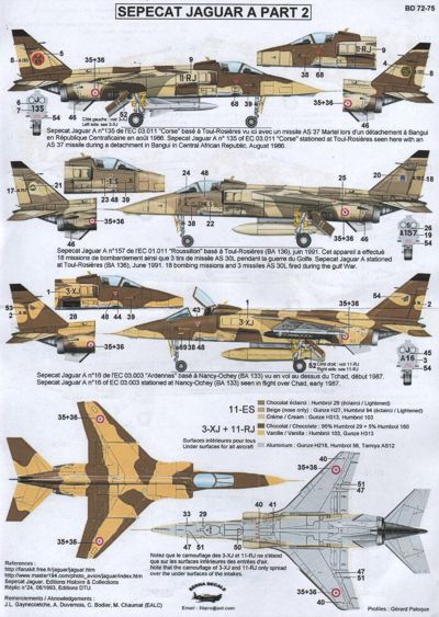Berna Decals BER72075 1:72 Sepecat Jaguar