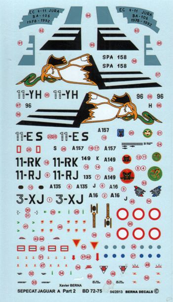 Berna Decals BER72075 1:72 Sepecat Jaguar