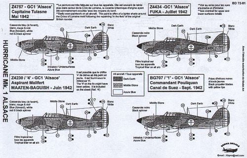 Berna Decals BER72081R 1:72 Hawker Hurricane Mk.I Alsace
