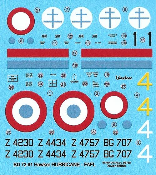 Berna Decals BER72081R 1:72 Hawker Hurricane Mk.I Alsace