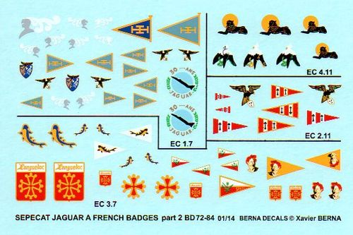 Berna Decals BER72084 1:72 Badges for French Sepecat Jaguar