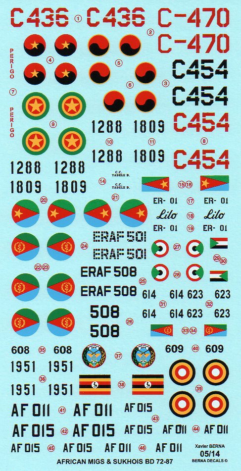 Berna Decals BER72087 1:72 African Air Forces MiGs & Sukhois