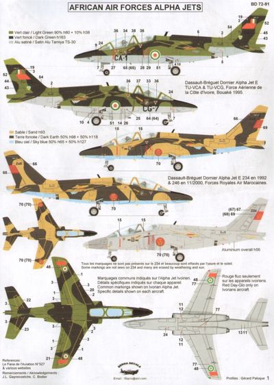 Berna Decals BER72091 1:72 African Air Forces Alpha Jets