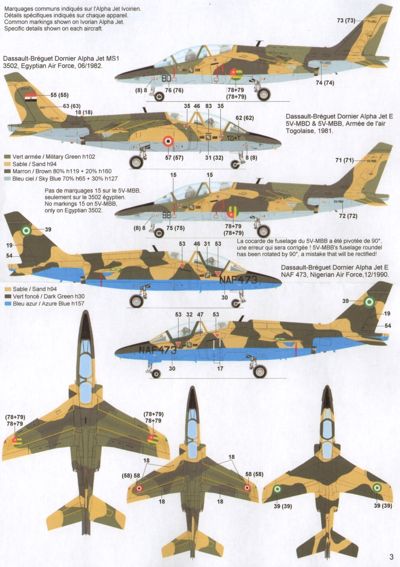 Berna Decals BER72091 1:72 African Air Forces Alpha Jets