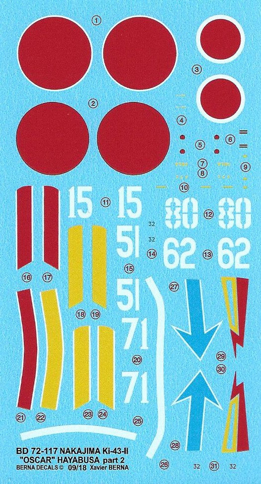 Berna Decals BER72117 1:72 Nakajima Ki-43-II Hayabusa Part 2