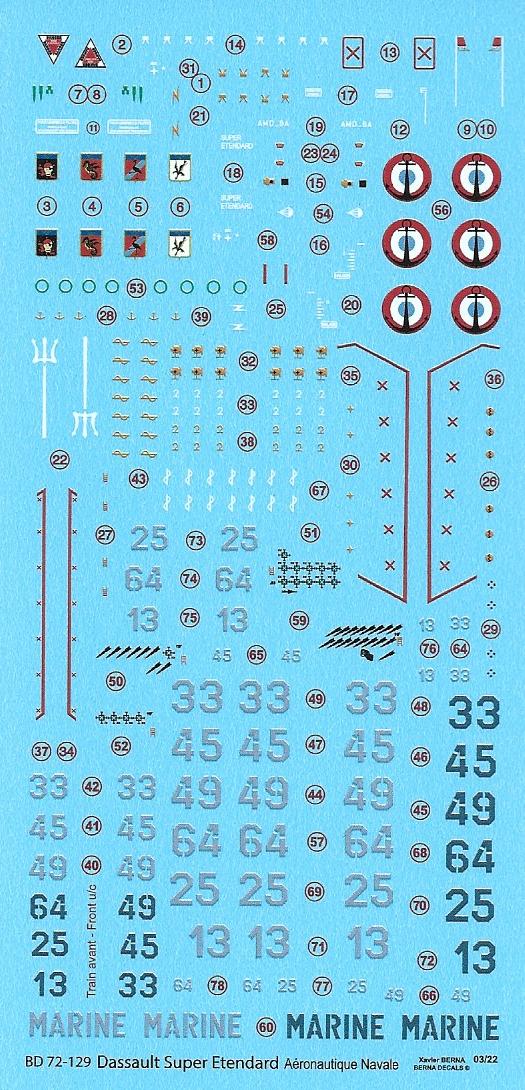 Berna Decals BER72129 1:72 Dassault Super Etendard Decals