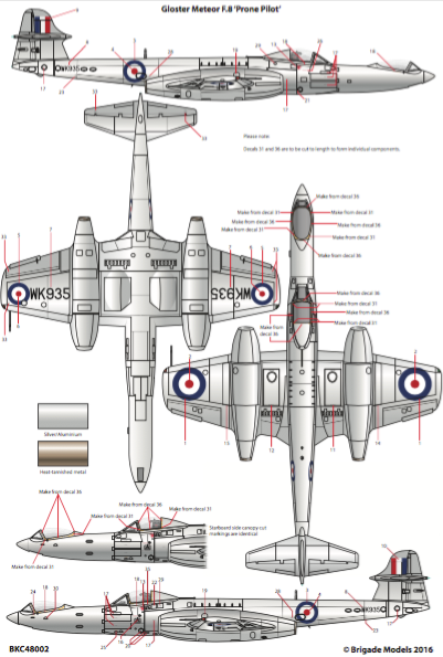 Brigade BKC48002 1:48 Gloster Meteor F.8 Prone Position