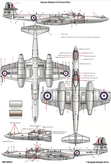 Brigade BKC48002 1:48 Gloster Meteor F.8 Prone Position