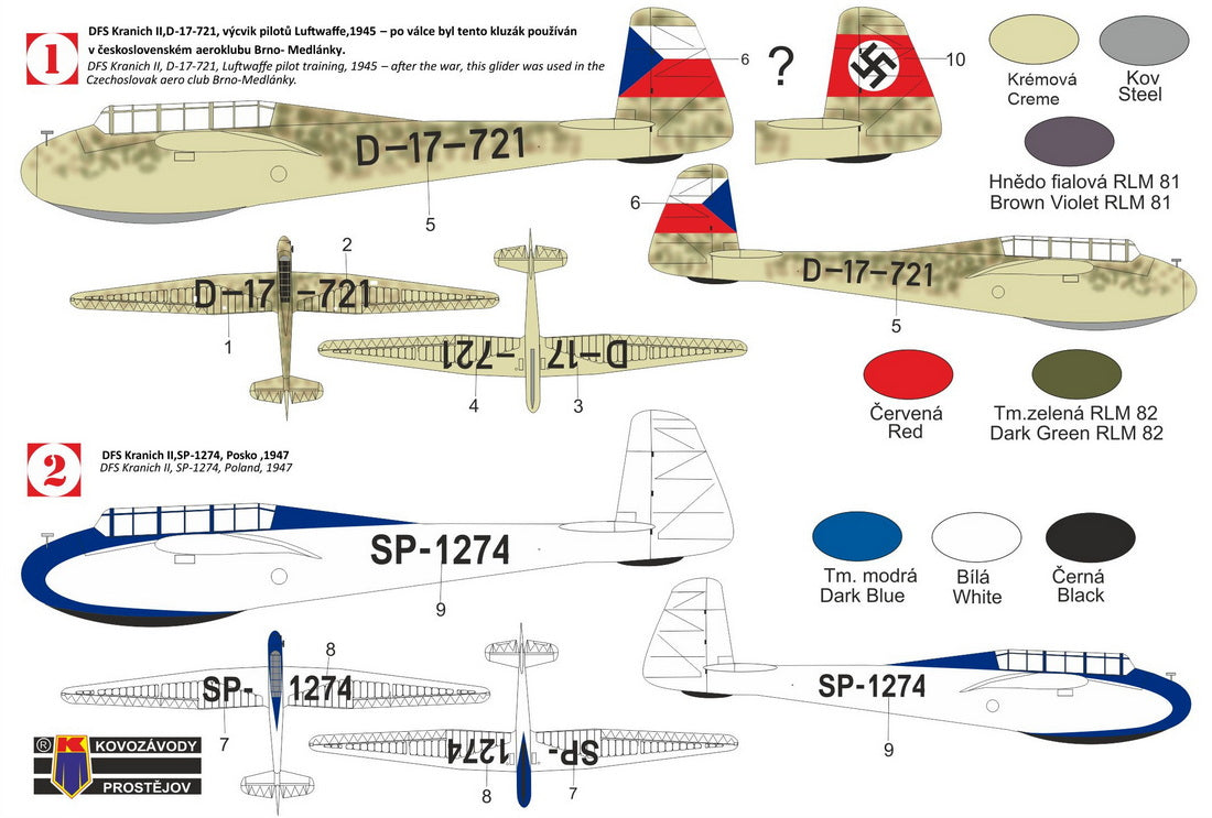 Kovozavody Prostejov BLK72007 1:72 DFS Kranich II 1 kit