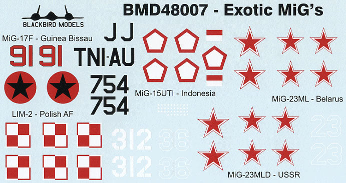 Blackbird BMD48007 1:48 Exotic Mikoyan MiGs Part 1