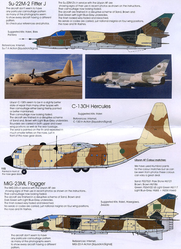 Blackbird BMD72002 1:72 Libyan Arab Air Force Decals