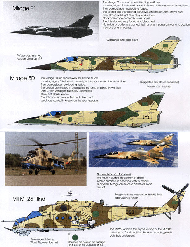 Blackbird BMD72002 1:72 Libyan Arab Air Force Decals