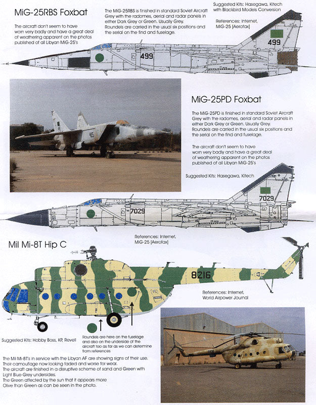Blackbird BMD72002 1:72 Libyan Arab Air Force Decals
