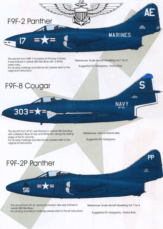 Blackbird BMD72013 1:72 Grumman Panthers & Cougars