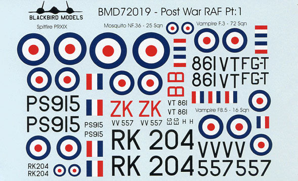 Blackbird BMD72019 1:72 Post War RAF Part 1