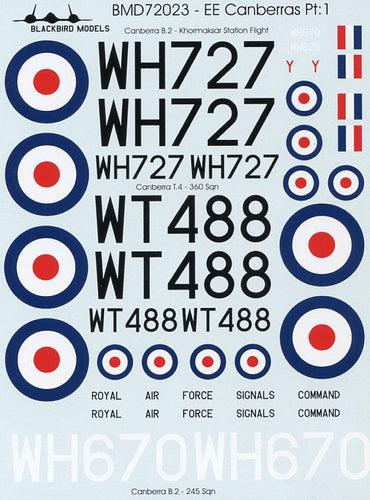 Blackbird BMD72023 1:72 RAF Canberras Part 1