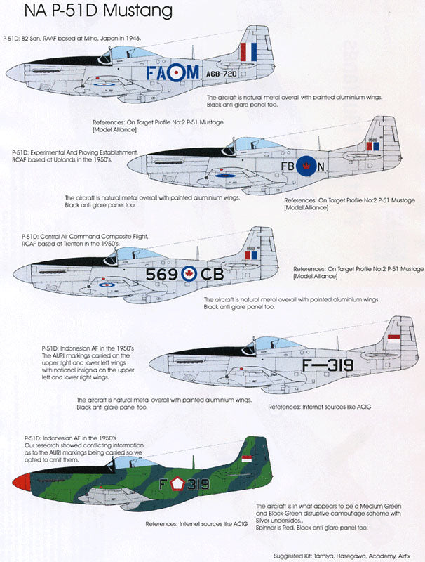 Blackbird BMD72024 1:72 Post War Mustangs Decals