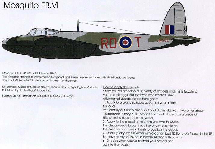 Blackbird Models BMD72025 1:72 de Havilland Mosquito Pt:1 PR.IX LR412