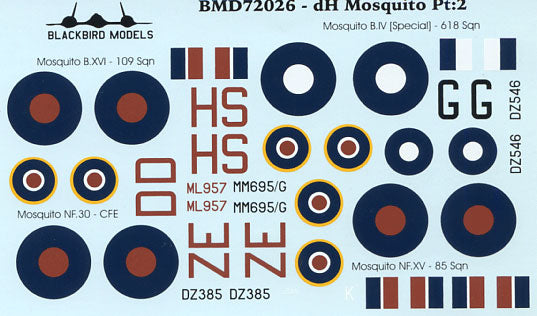 Blackbird BMD72026 1:72 de Havilland Mosquito Part 2