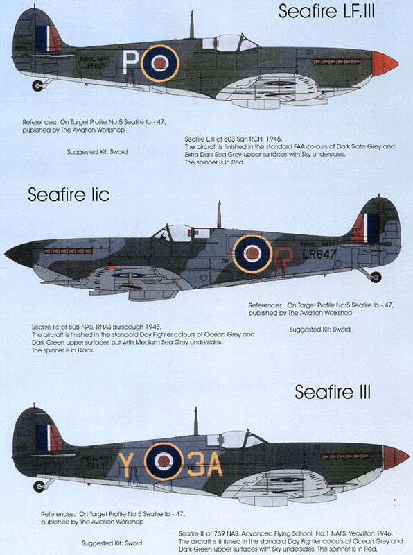 Blackbird BMD72034 1:72 Supermarine Seafires Pt:1 Decals