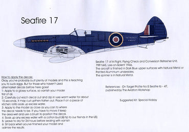 Blackbird BMD72034 1:72 Supermarine Seafires Pt:1 Decals