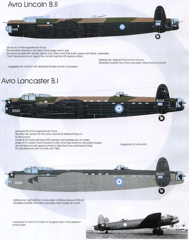 Blackbird BMD72035 1:72 Argentine Avros Lincoln & Lancaster